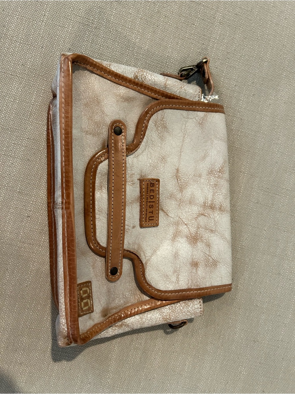 Bed Stu Ceremonious Nectar Lux and Tan Shoulder Bag with strap